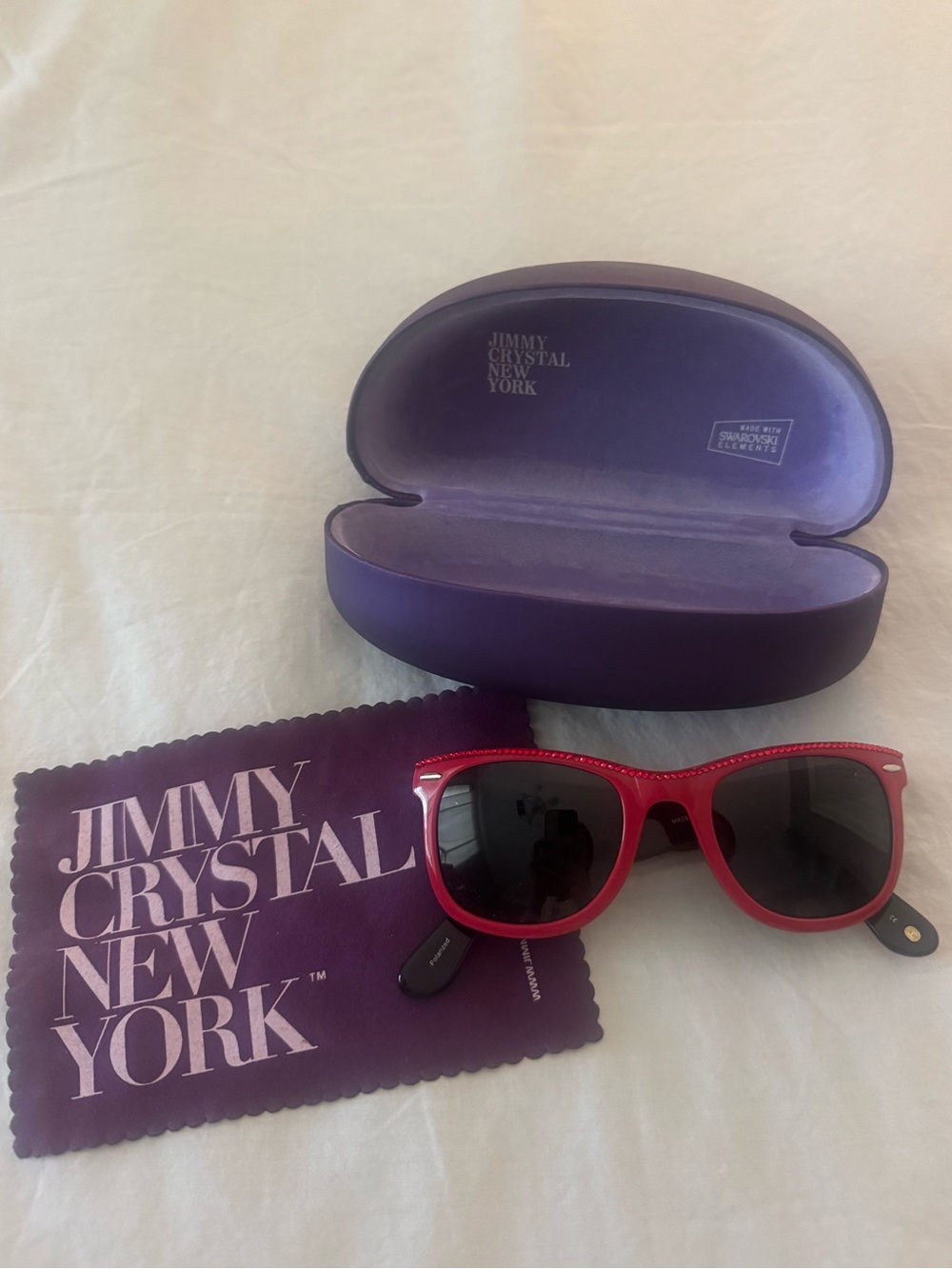 Jimmy Crystal New York Red Sunglasses